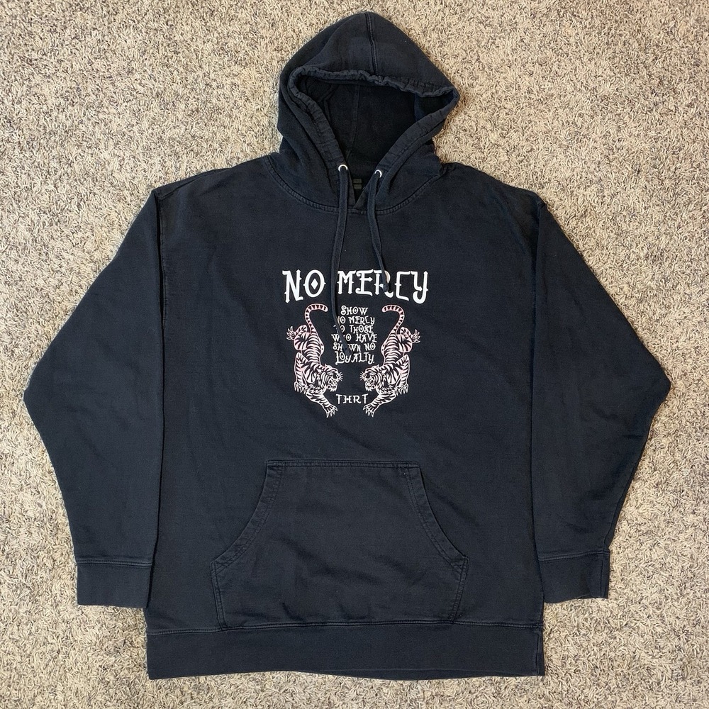 THRT Hoodie Mens XXL Black No Mercy Tiger Logo Sweatshirt Pullover Rick Ross